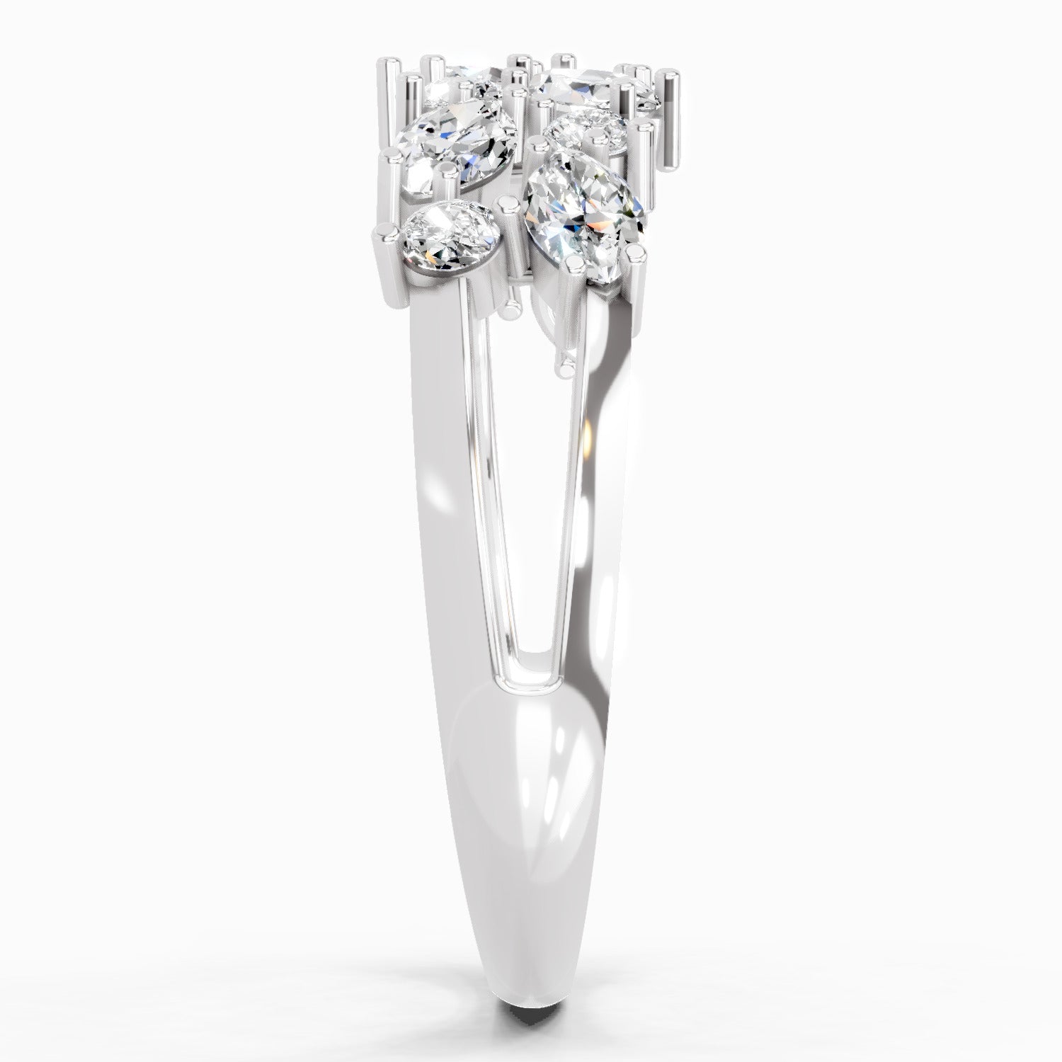 0.7 Carat Marquise And Round Cluster Ring