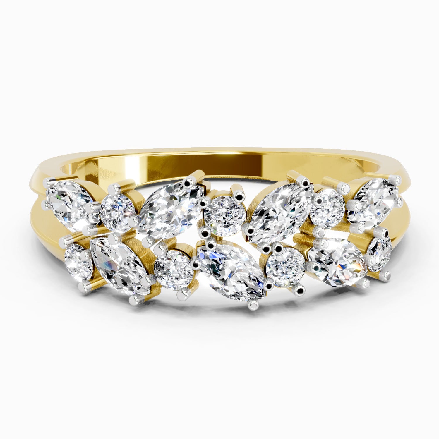0.7 Carat Marquise And Round Cluster Ring