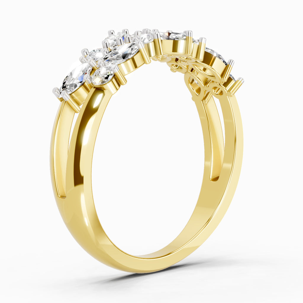 0.7 Carat Marquise And Round Cluster Ring