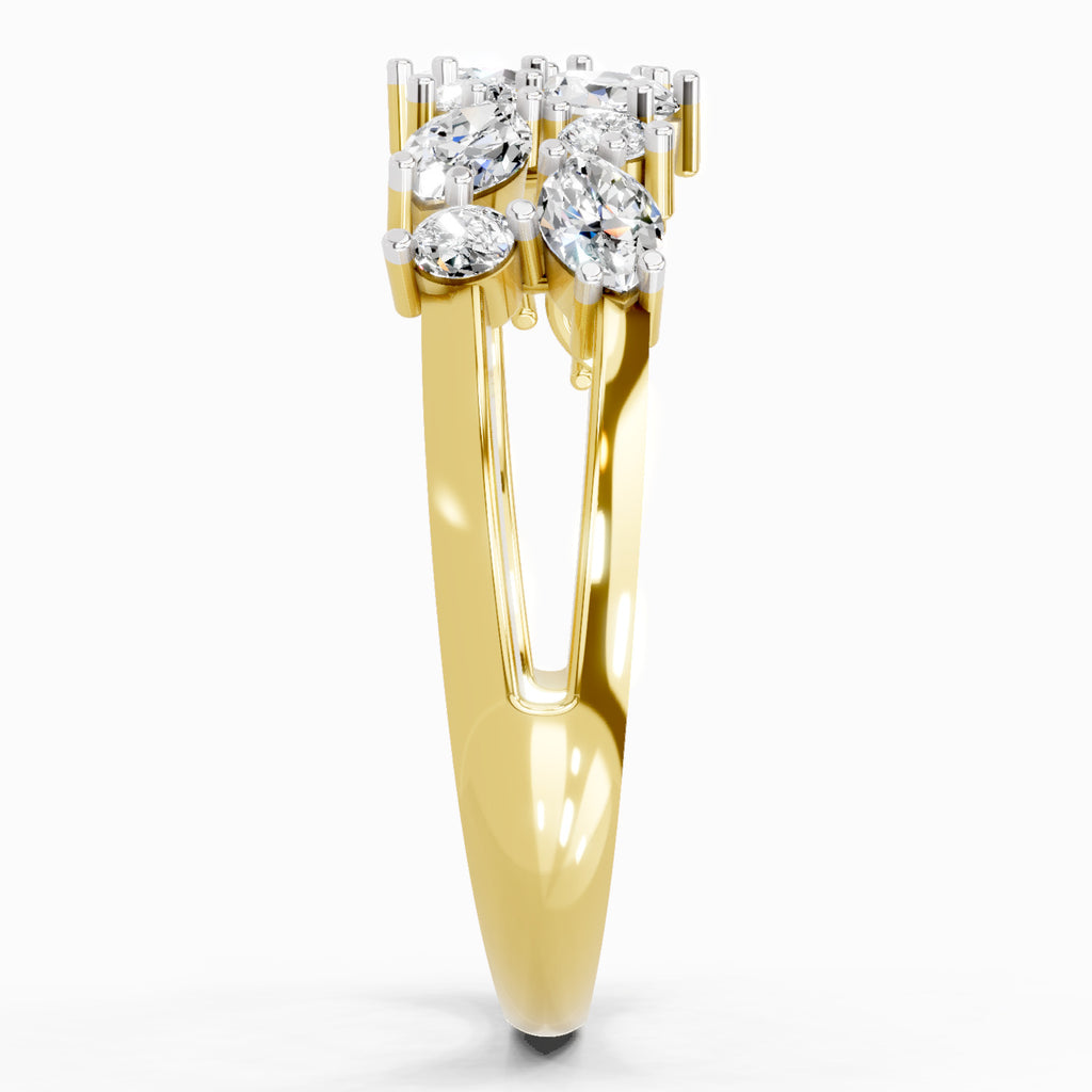 0.7 Carat Marquise And Round Cluster Ring