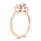 1.22 Carat Pear Halo Diamond Engagement Ring