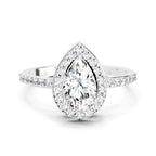 1.22 Carat Pear Halo Diamond Engagement Ring