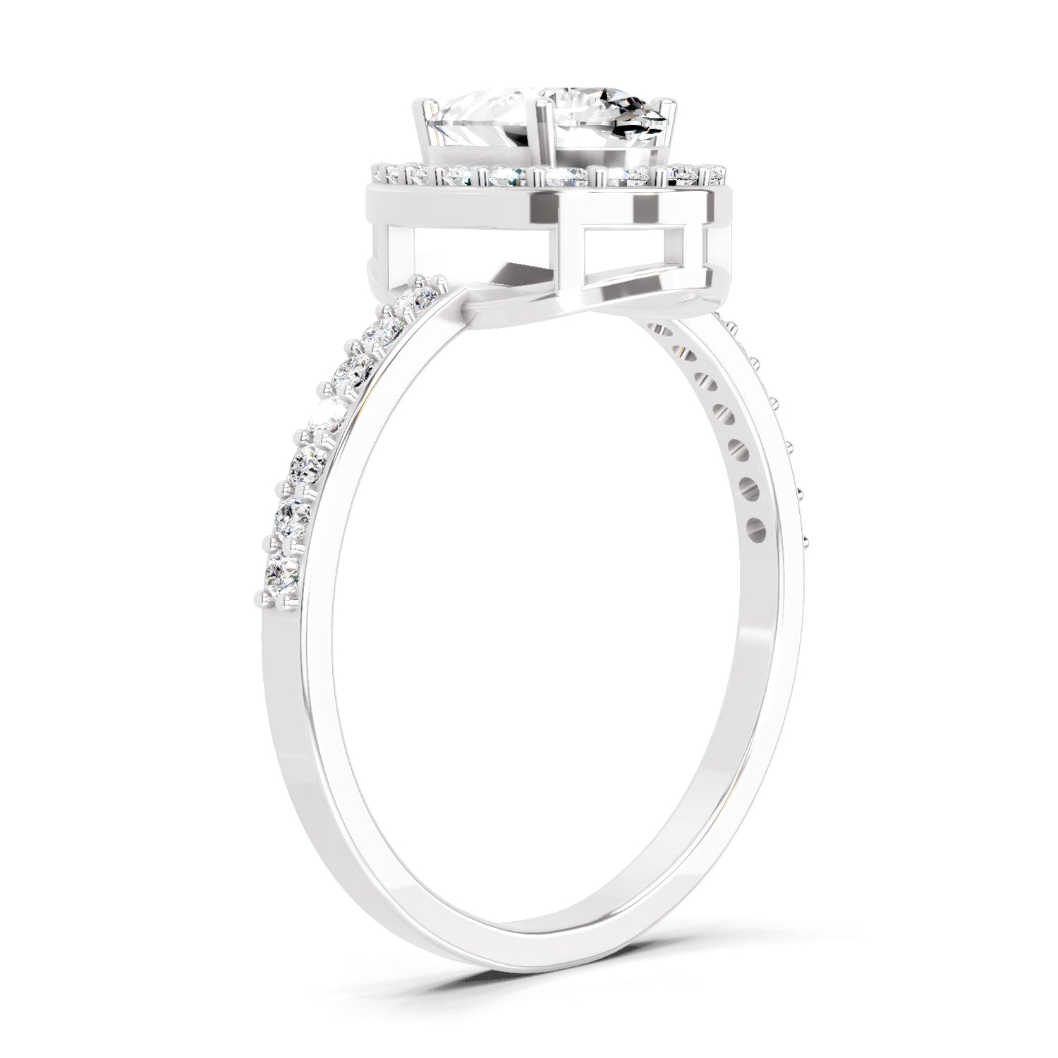1.22 Carat Pear Halo Diamond Engagement Ring