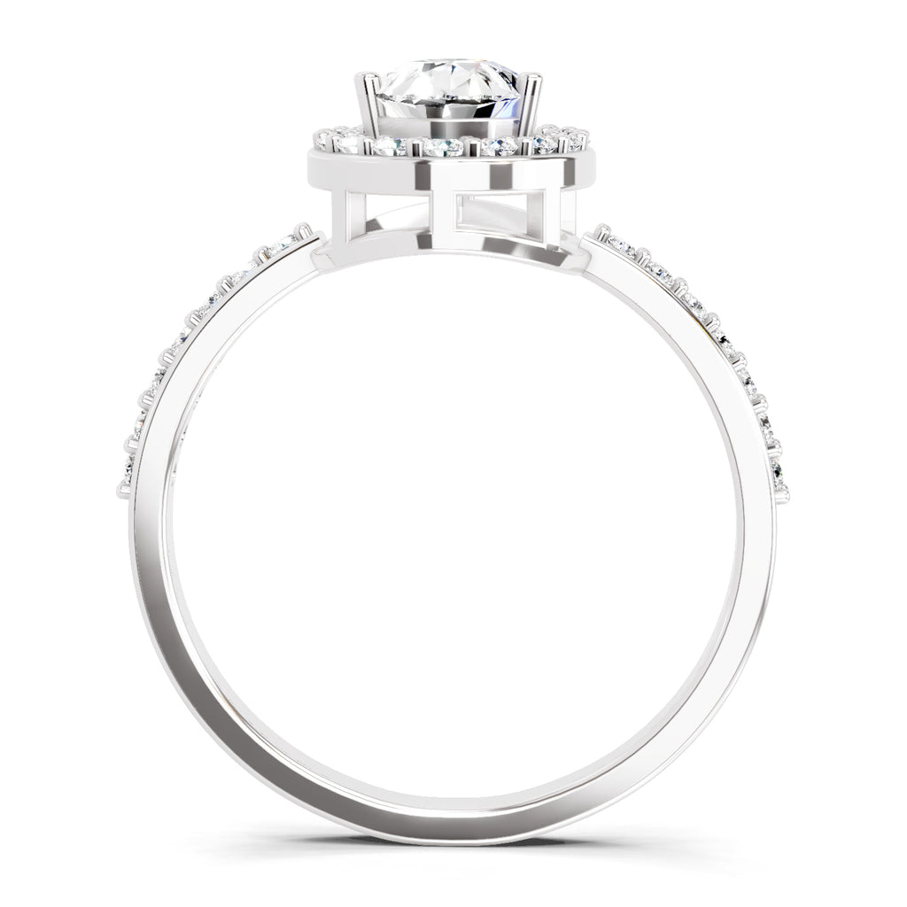 1.22 Carat Pear Halo Diamond Engagement Ring