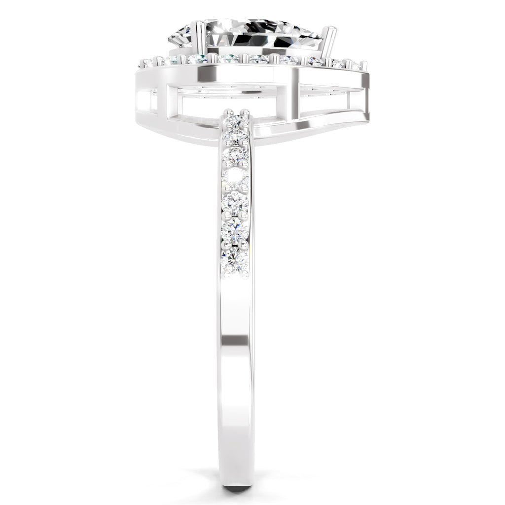 1.22 Carat Pear Halo Diamond Engagement Ring