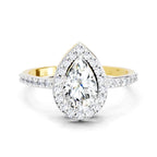 1.22 Carat Pear Halo Diamond Engagement Ring