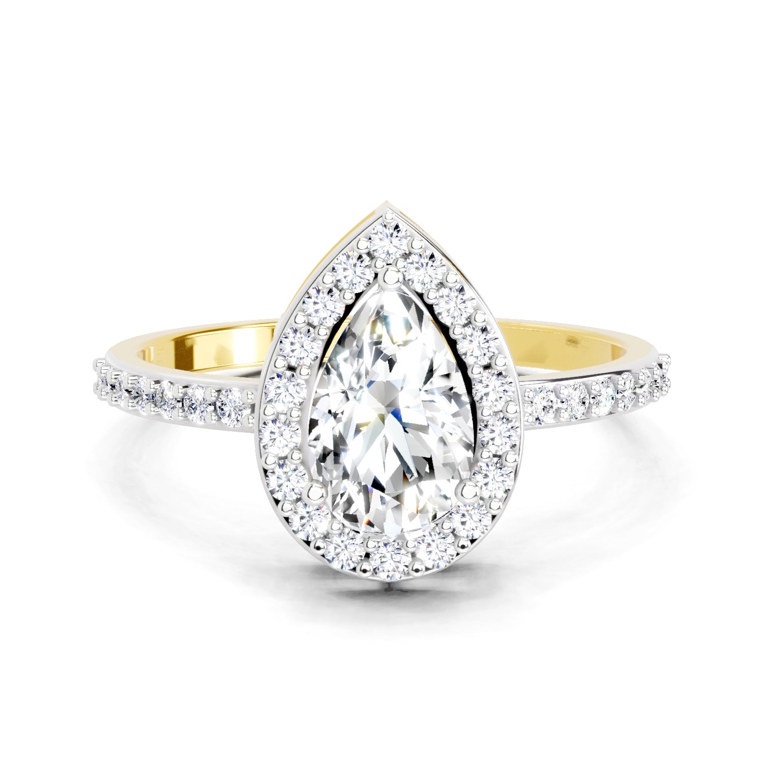 1.22 Carat Pear Halo Diamond Engagement Ring