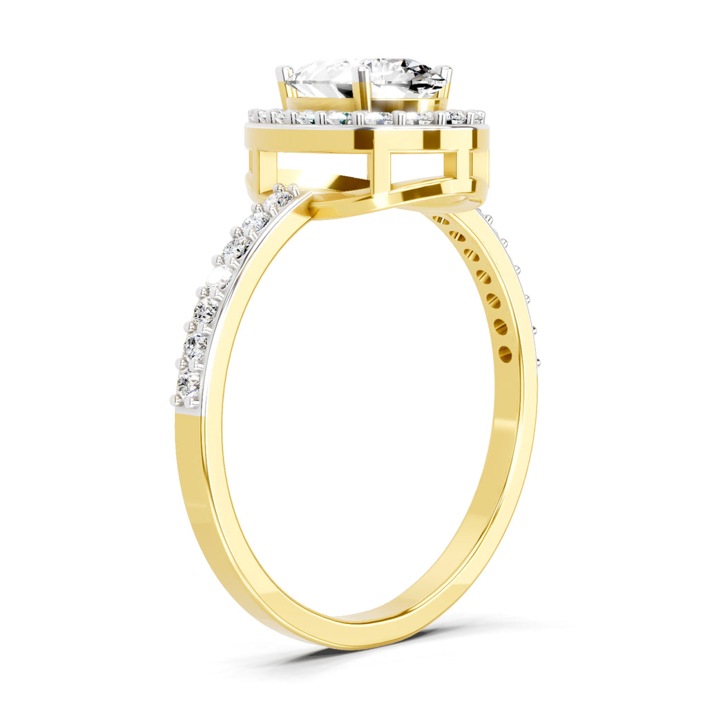 1.22 Carat Pear Halo Diamond Engagement Ring