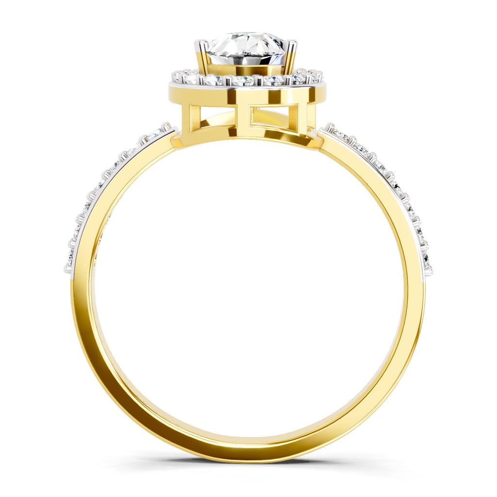 1.22 Carat Pear Halo Diamond Engagement Ring