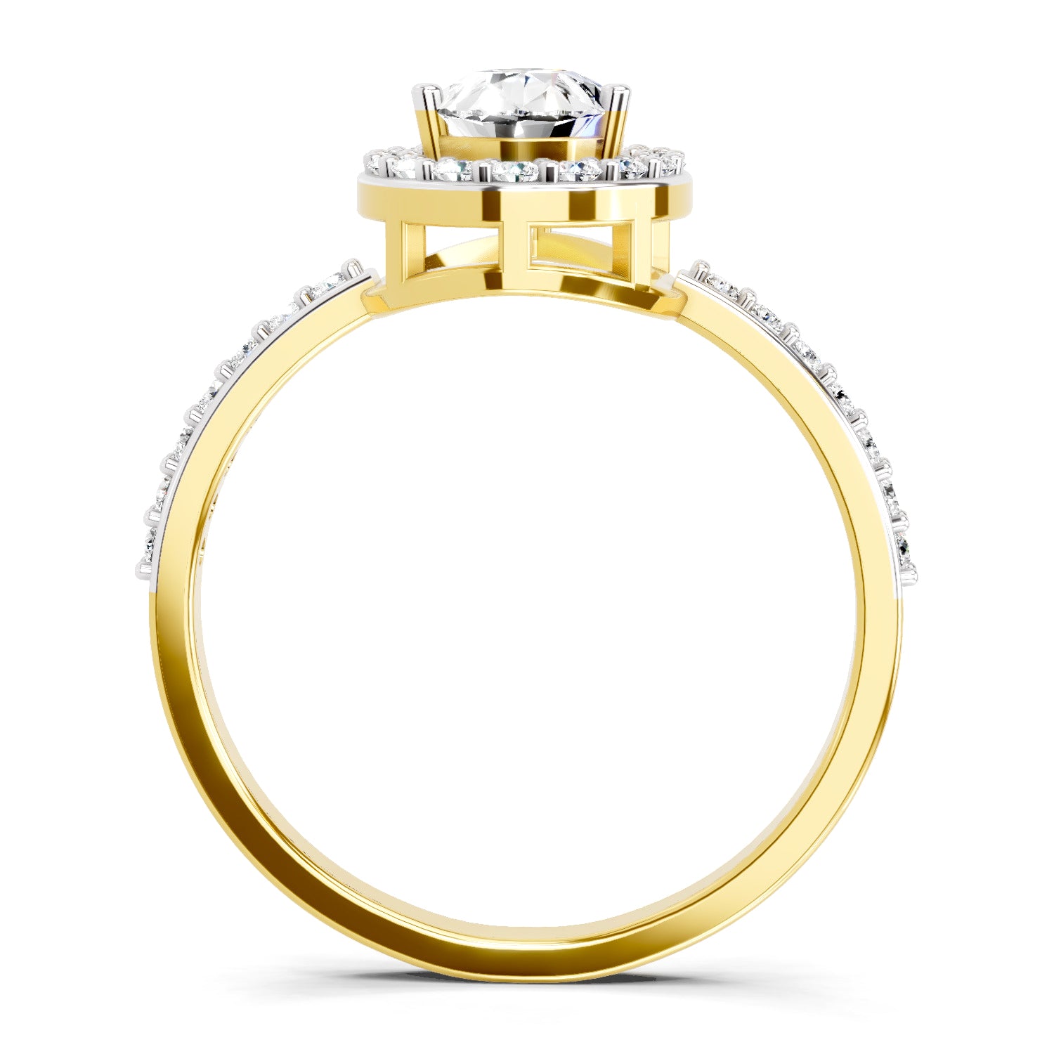 1.22 Carat Pear Halo Diamond Engagement Ring