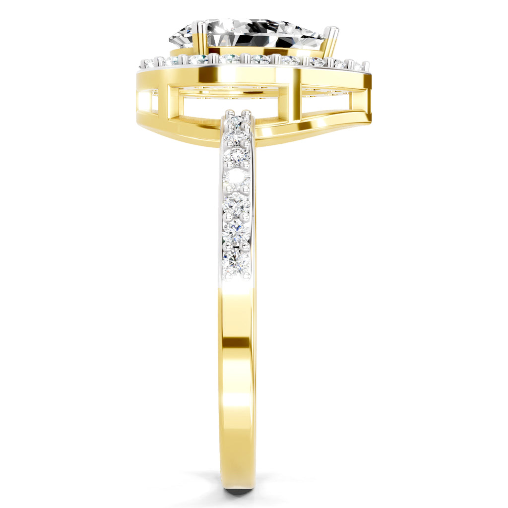 1.22 Carat Pear Halo Diamond Engagement Ring