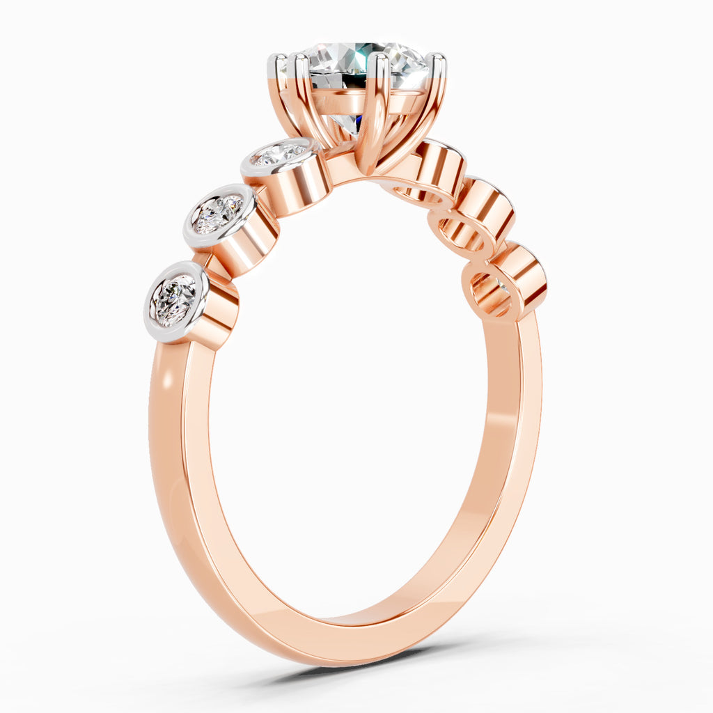 1.09 Carat Round Bezel Set Band Ring