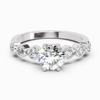 1.09 Carat Round Bezel Set Band Ring