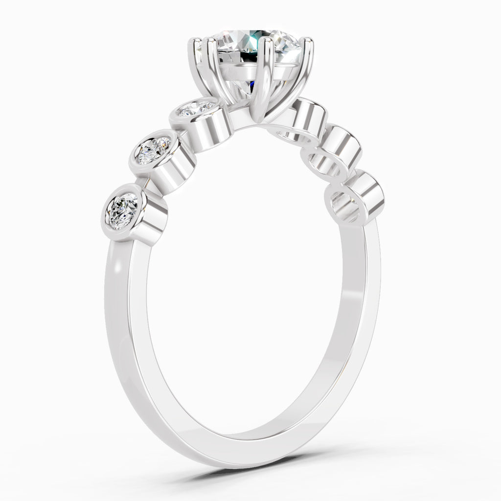 1.09 Carat Round Bezel Set Band Ring