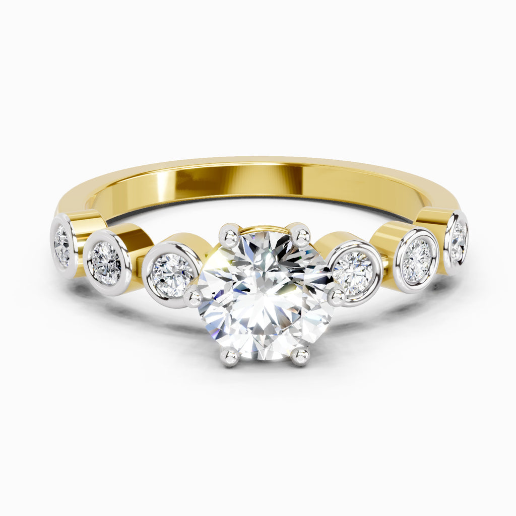 1.09 Carat Round Bezel Set Band Ring