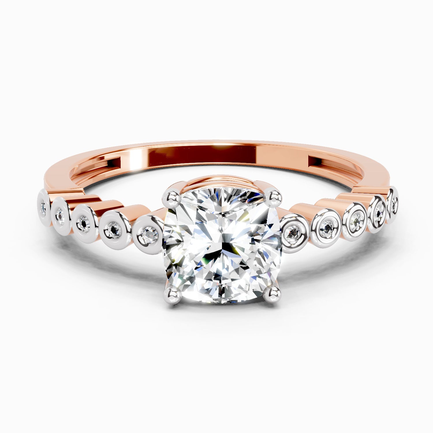 1.09 Carat Round Bezel Set Band Ring