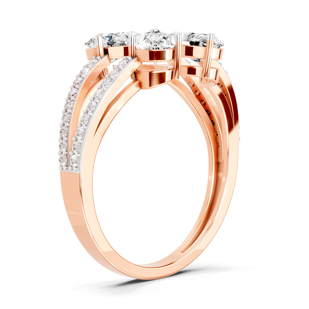 1.38 Carat Pear Shape Diamond Clover Ring