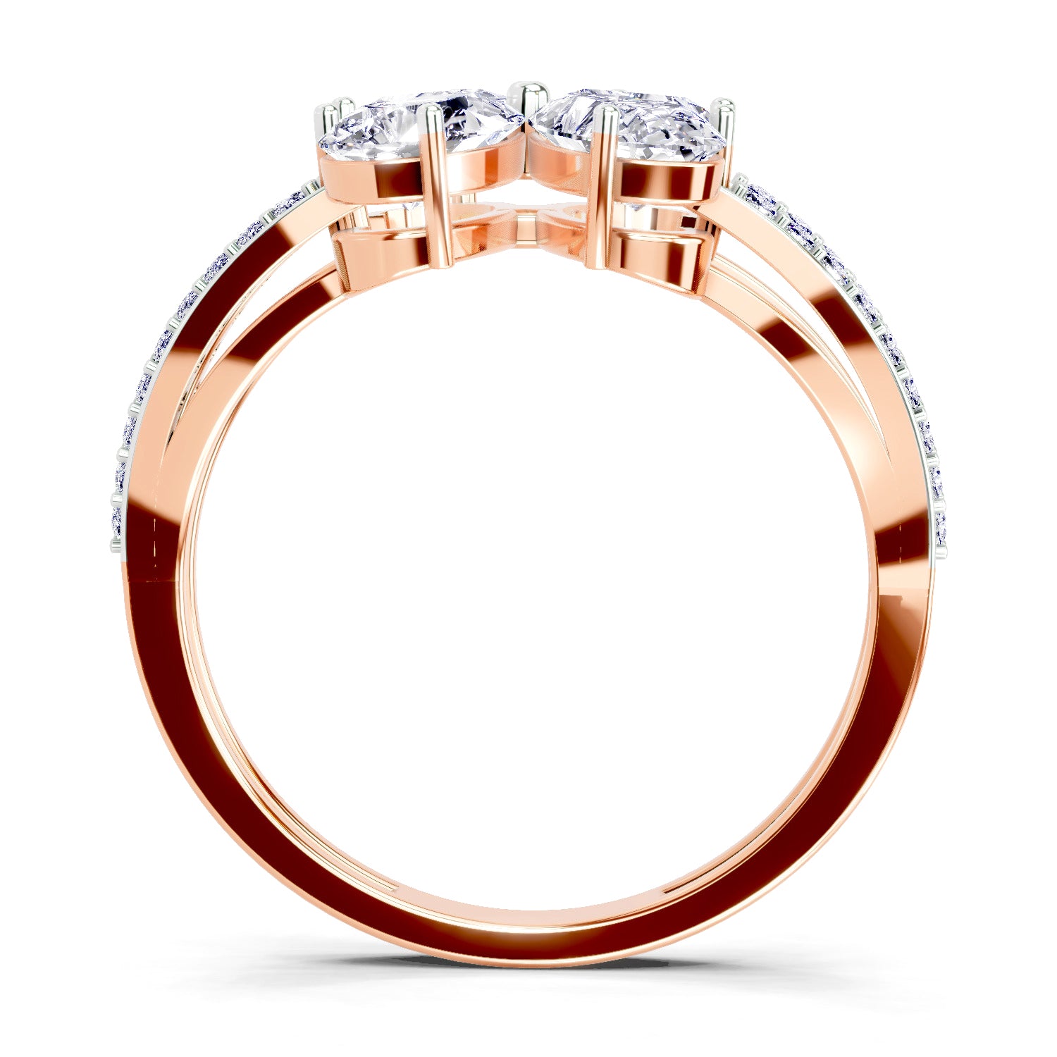 1.38 Carat Pear Shape Diamond Clover Ring