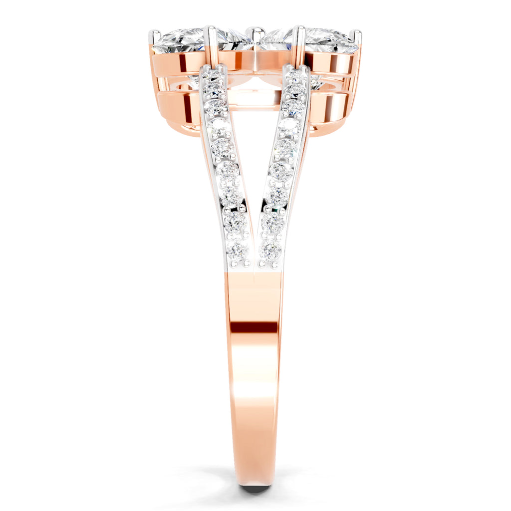 1.38 Carat Pear Shape Diamond Clover Ring