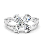 1.38 Carat Pear Shape Diamond Clover Ring