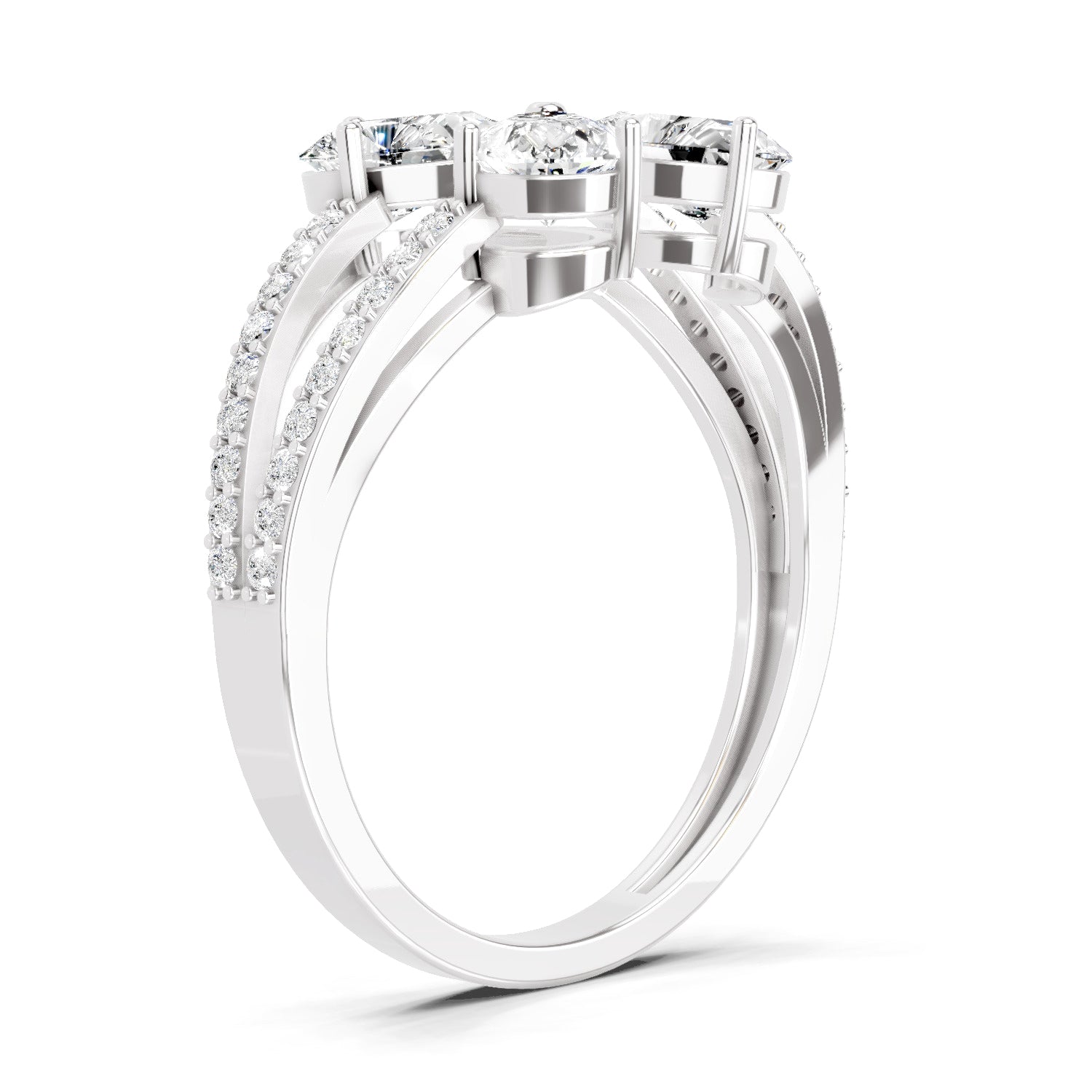 1.38 Carat Pear Shape Diamond Clover Ring