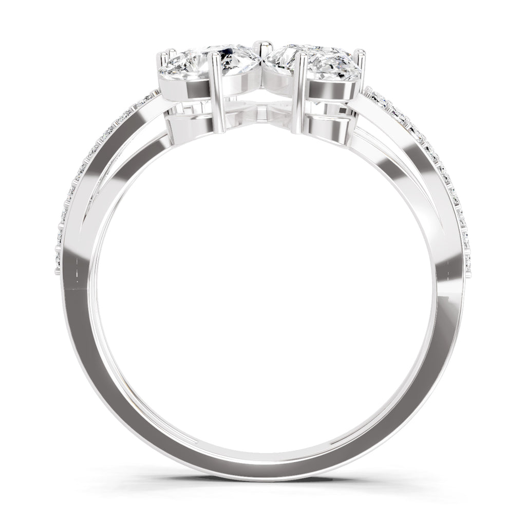 1.38 Carat Pear Shape Diamond Clover Ring