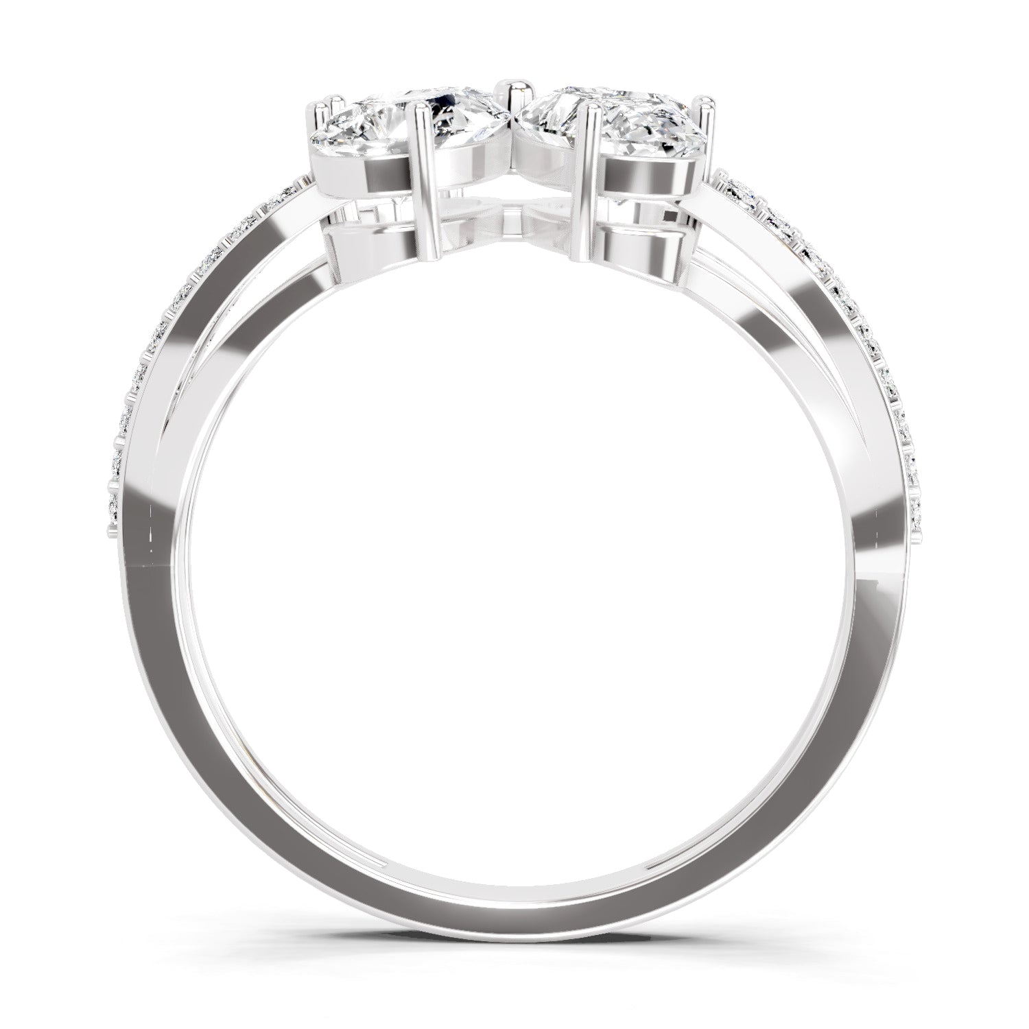 1.38 Carat Pear Shape Diamond Clover Ring