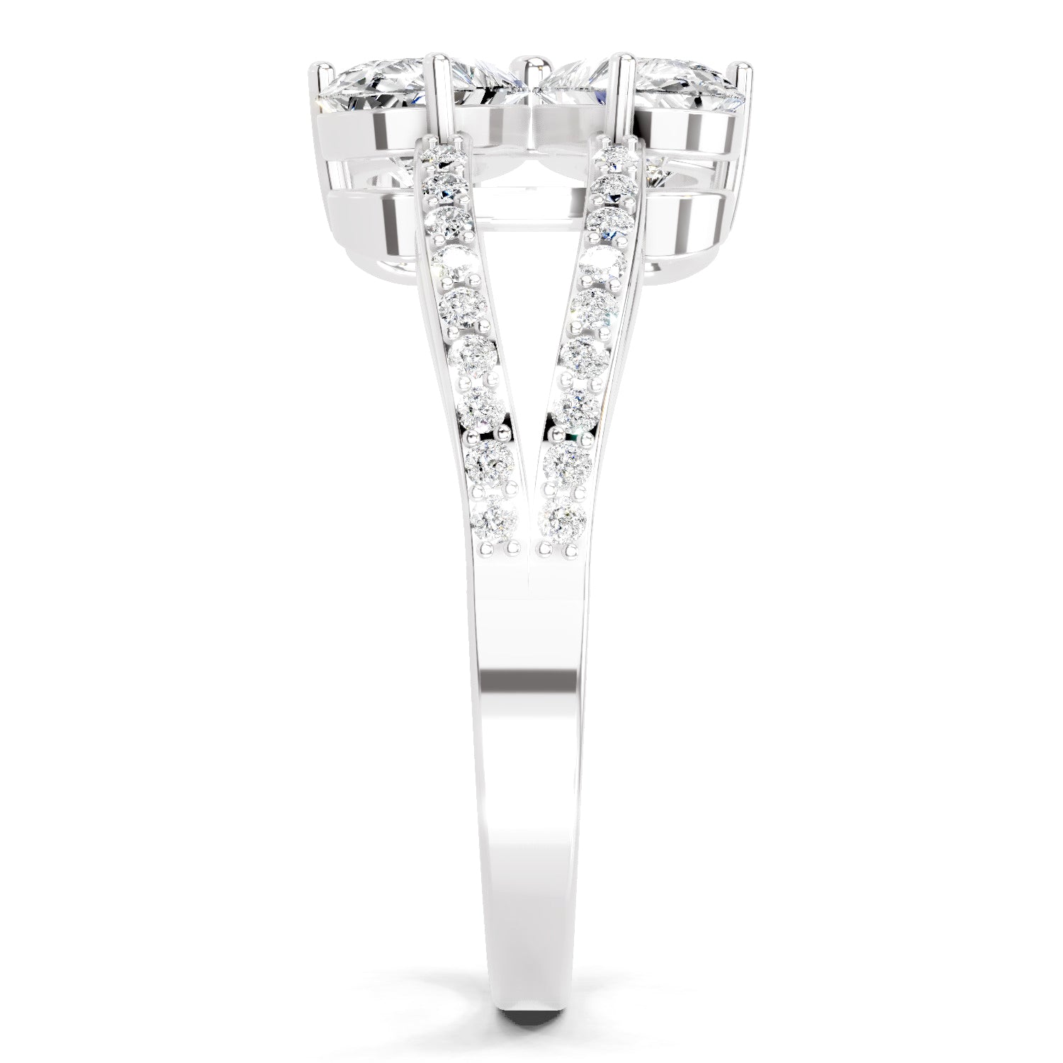 1.38 Carat Pear Shape Diamond Clover Ring