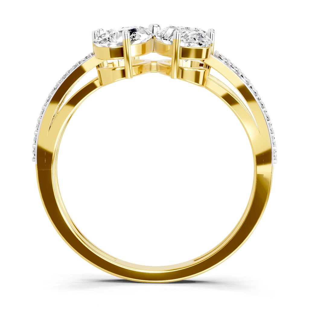 1.38 Carat Pear Shape Diamond Clover Ring