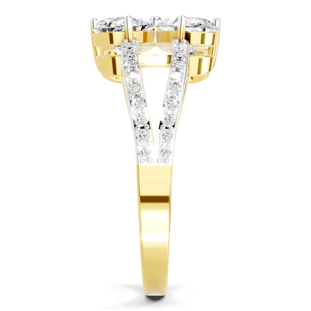 1.38 Carat Pear Shape Diamond Clover Ring
