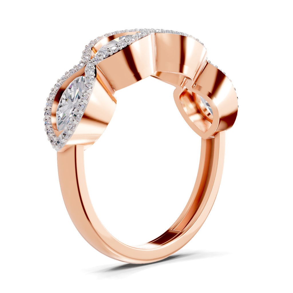 1.64 Carat Oval Shape Halo Wave Engagement Ring