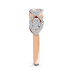 1.64 Carat Oval Shape Halo Wave Engagement Ring