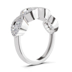 1.64 Carat Oval Shape Halo Wave Engagement Ring