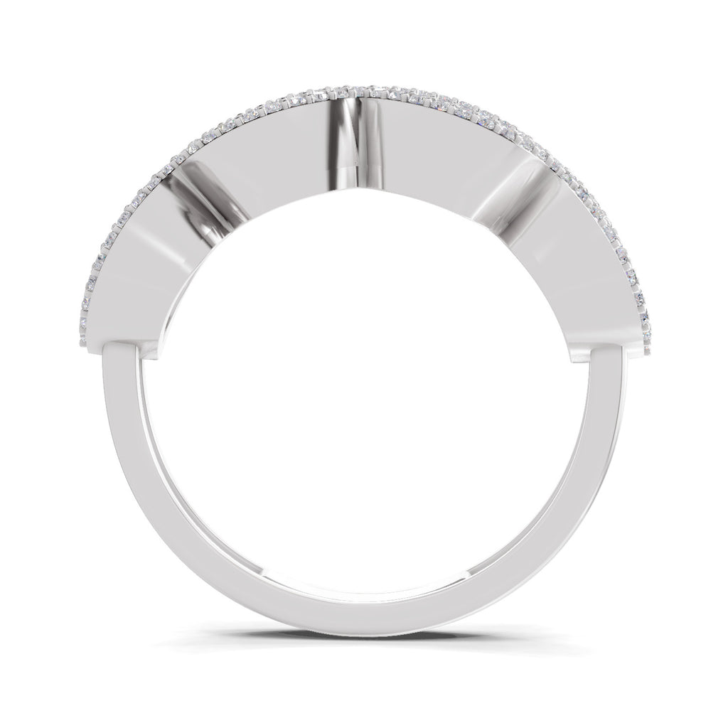 1.64 Carat Oval Shape Halo Wave Engagement Ring