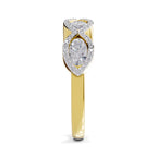 1.64 Carat Oval Shape Halo Wave Engagement Ring