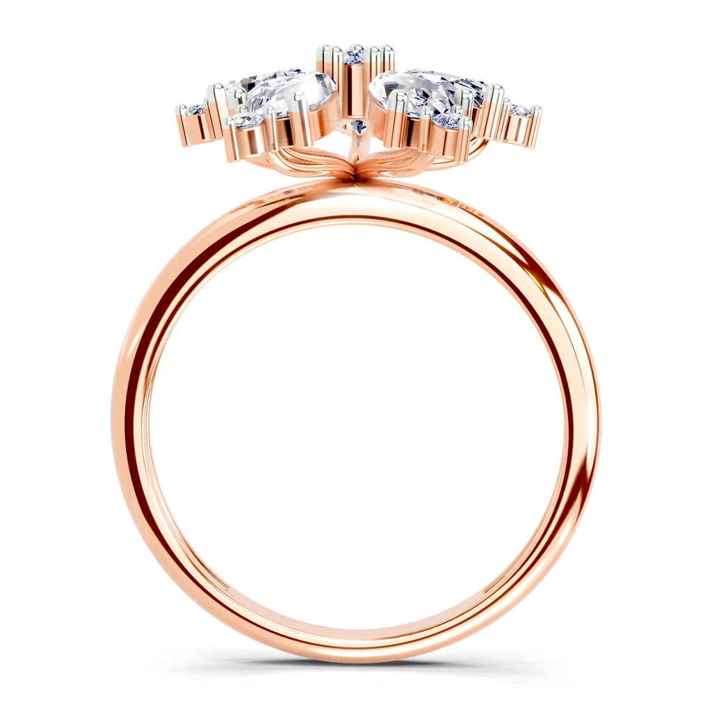 1.61 Carat Pear Shape Floral Diamond Ring