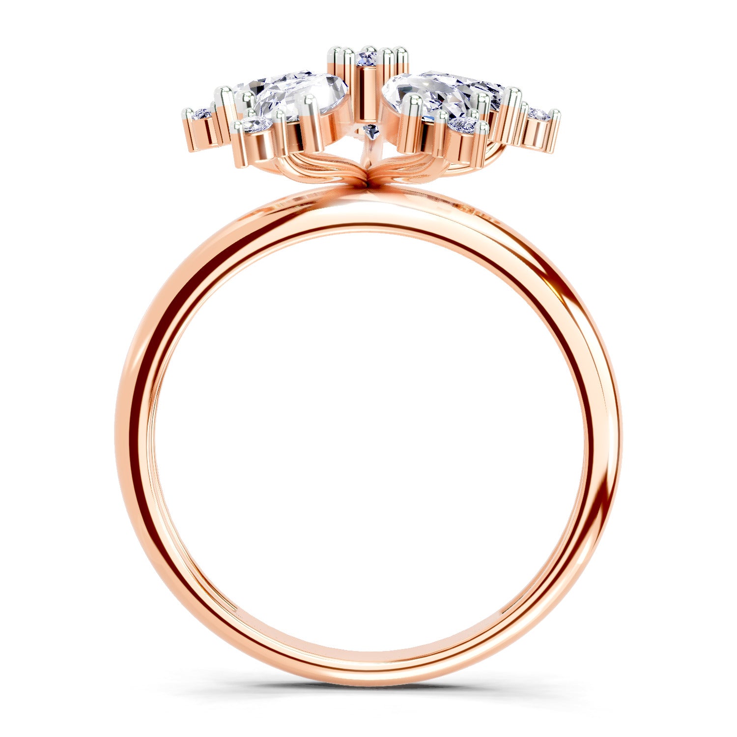 1.61 Carat Pear Shape Floral Diamond Ring