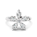 1.61 Carat Pear Shape Floral Diamond Ring