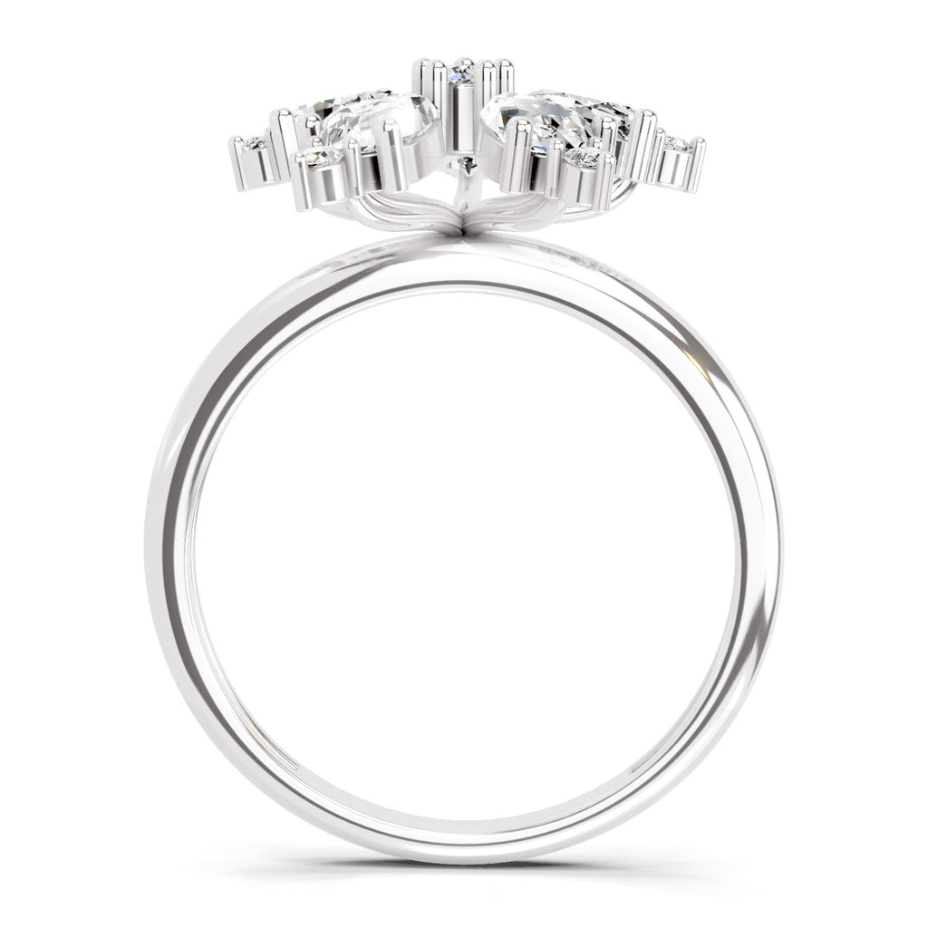 1.61 Carat Pear Shape Floral Diamond Ring