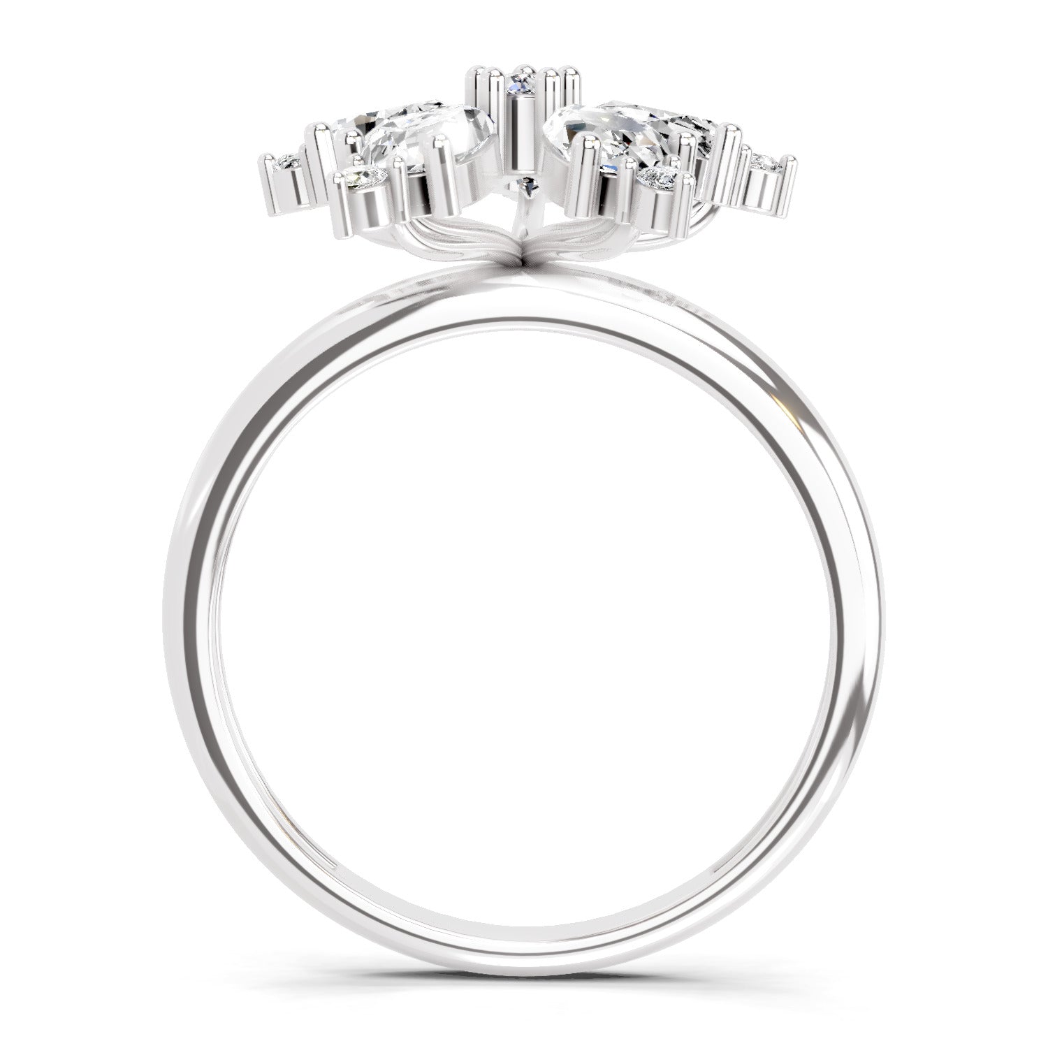 1.61 Carat Pear Shape Floral Diamond Ring
