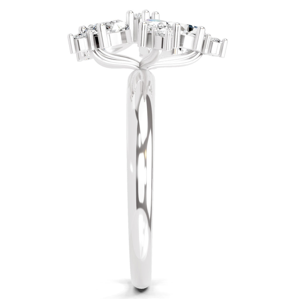 1.61 Carat Pear Shape Floral Diamond Ring