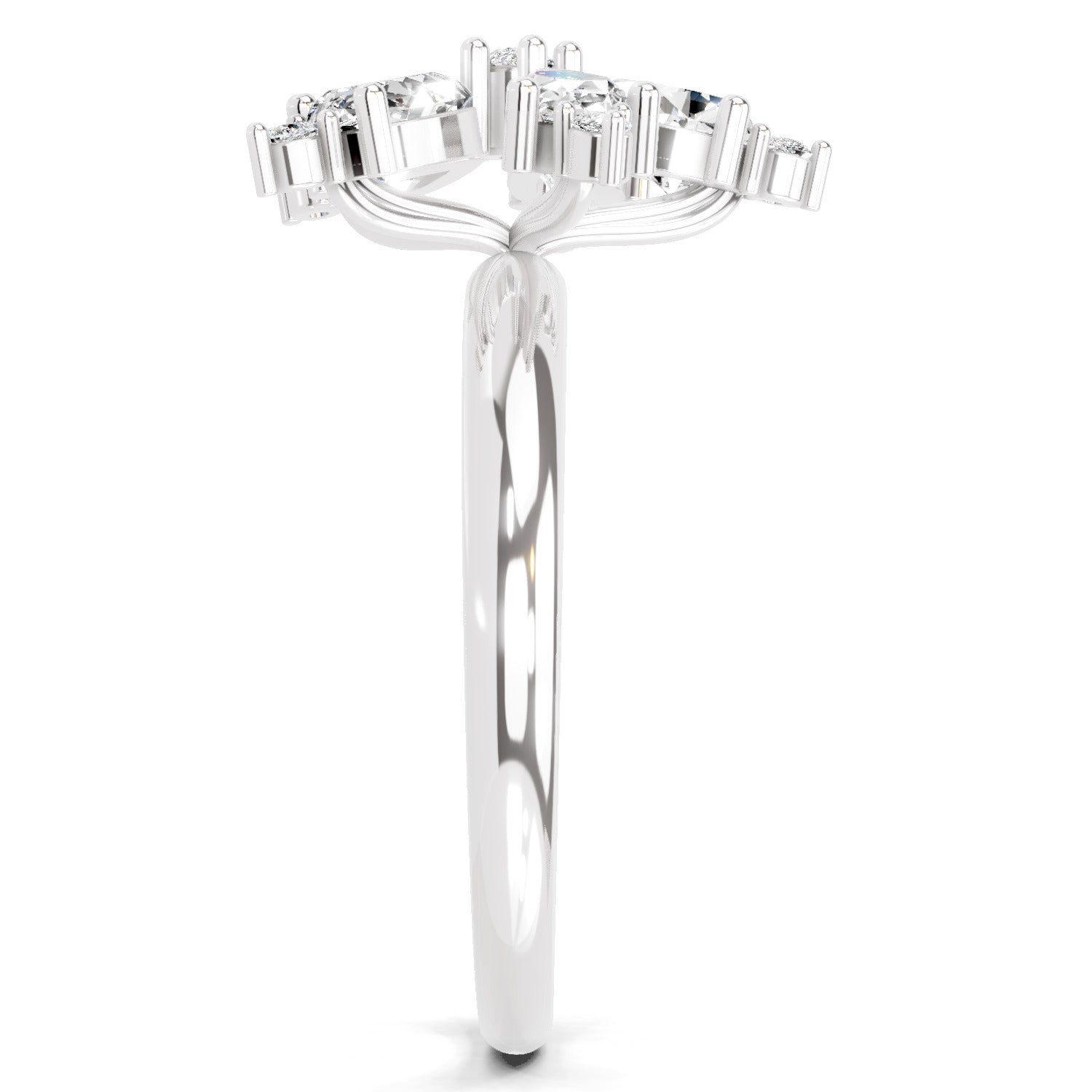 1.61 Carat Pear Shape Floral Diamond Ring