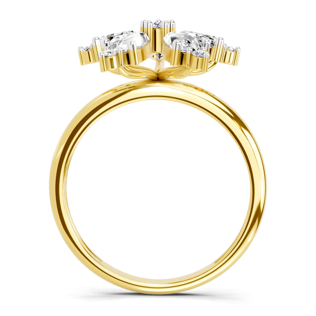 1.61 Carat Pear Shape Floral Diamond Ring