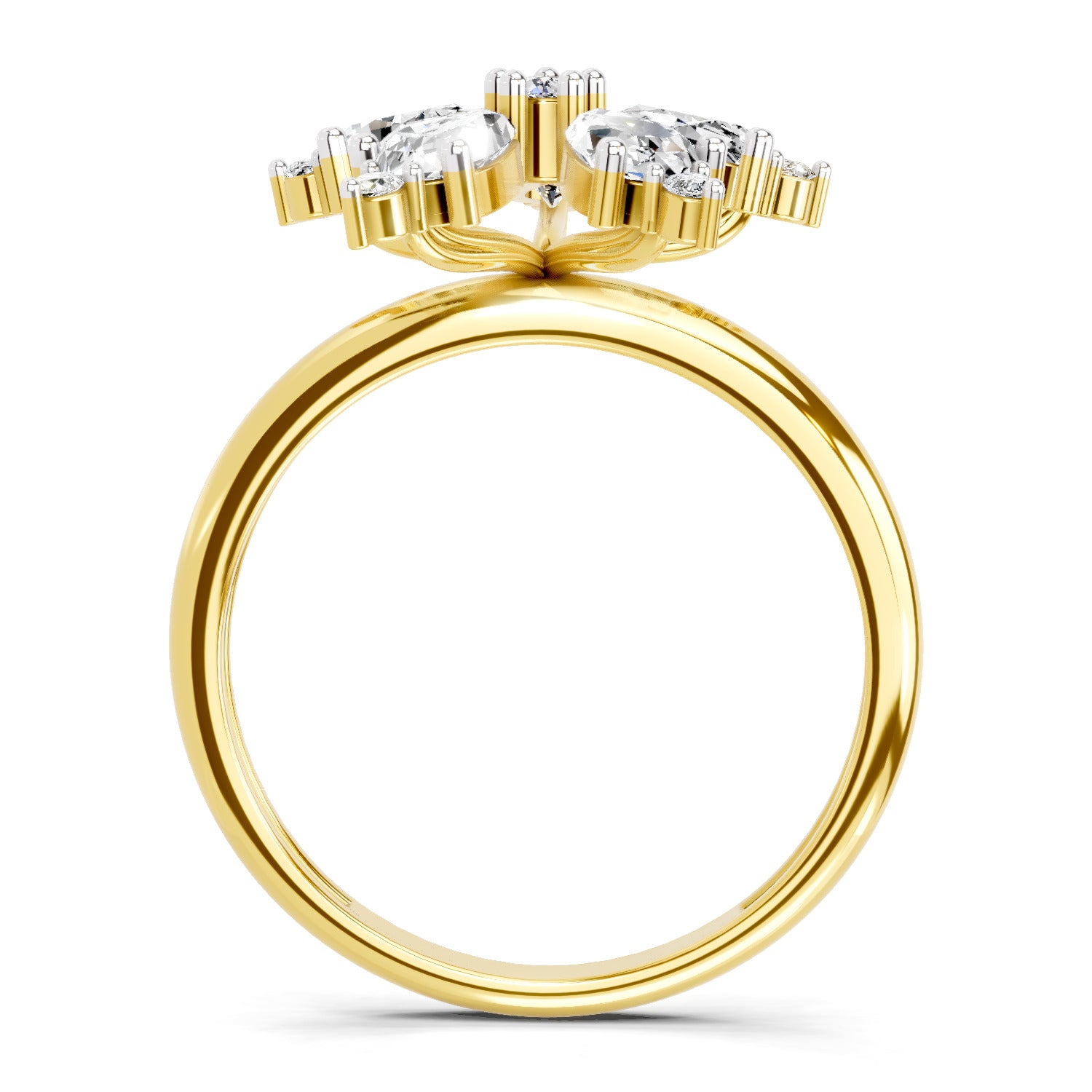1.61 Carat Pear Shape Floral Diamond Ring