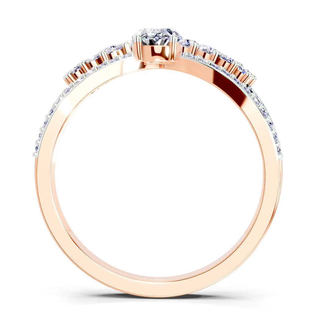 0.82 Carat Oval Diamond Crown Ring Set