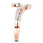 0.82 Carat Oval Diamond Crown Ring Set
