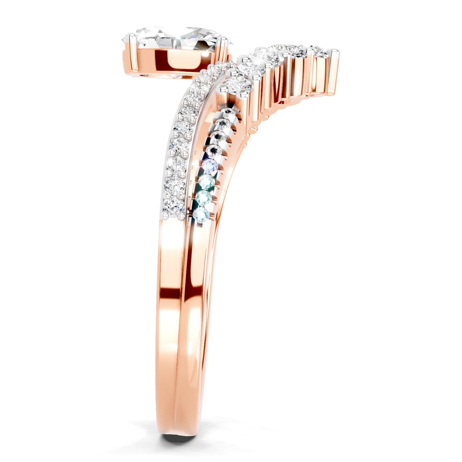0.82 Carat Oval Diamond Crown Ring Set