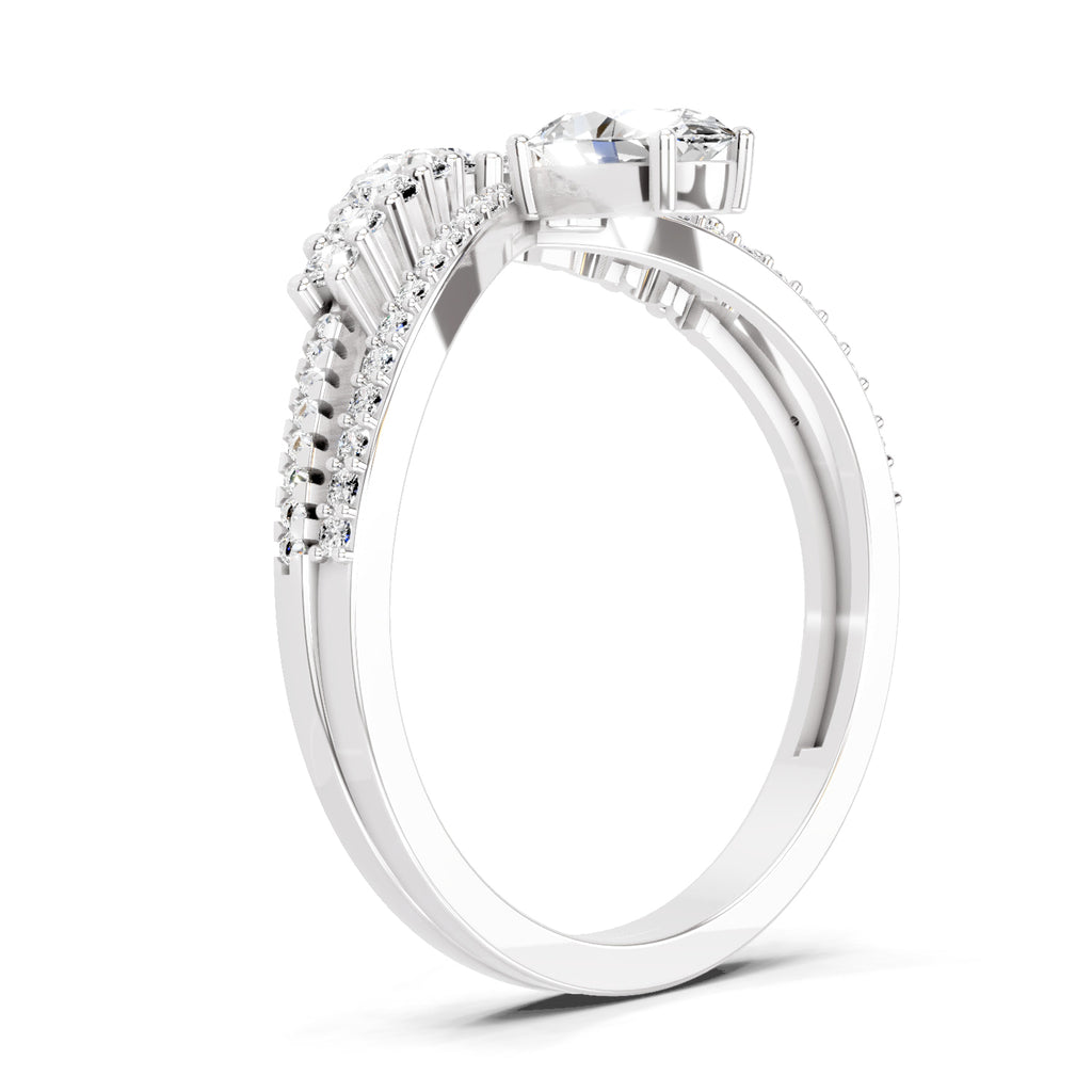 0.82 Carat Oval Diamond Crown Ring Set
