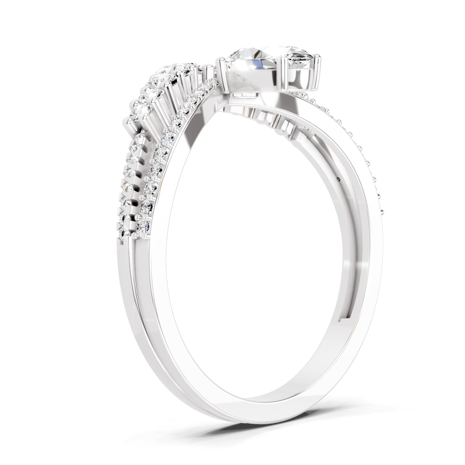 0.82 Carat Oval Diamond Crown Ring Set