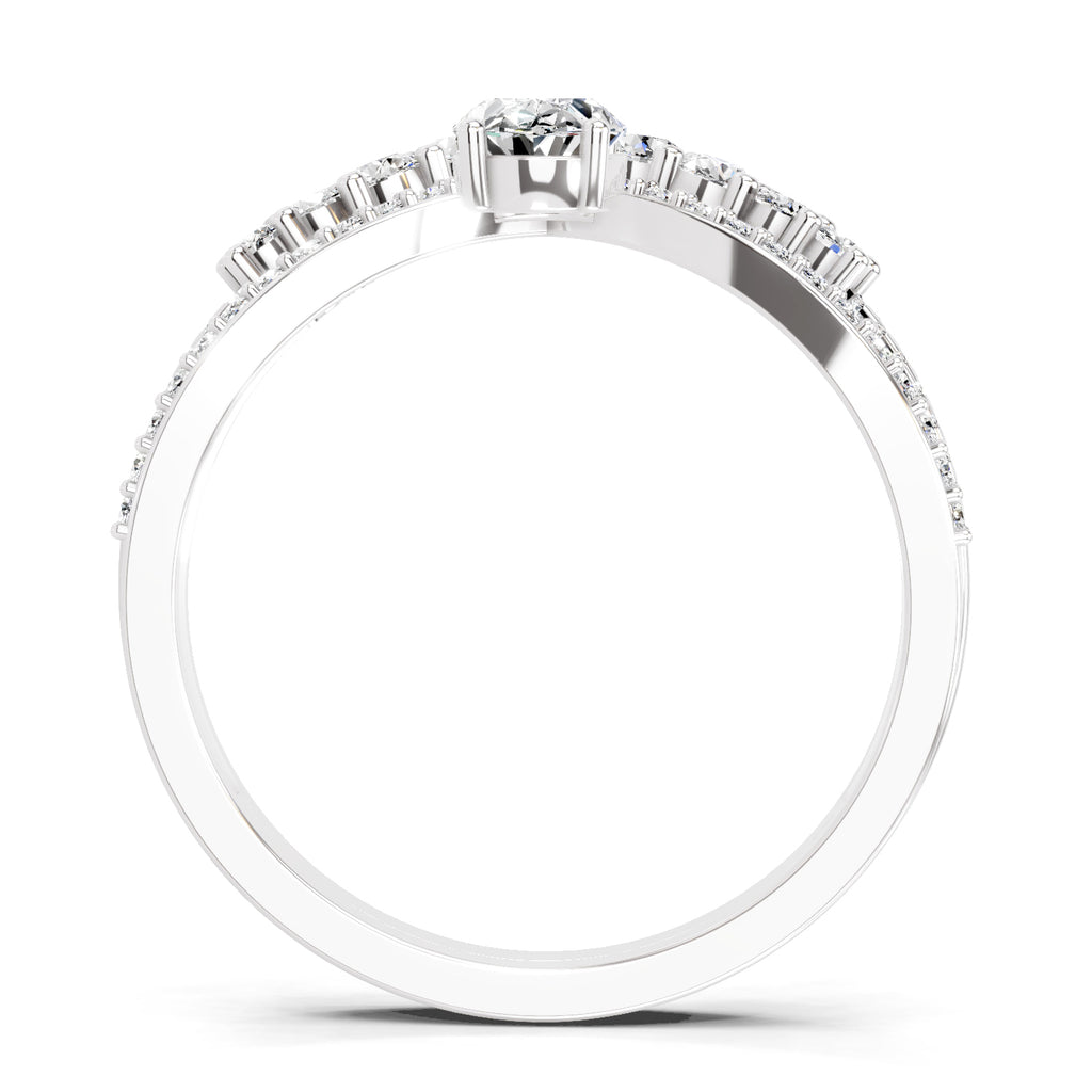 0.82 Carat Oval Diamond Crown Ring Set